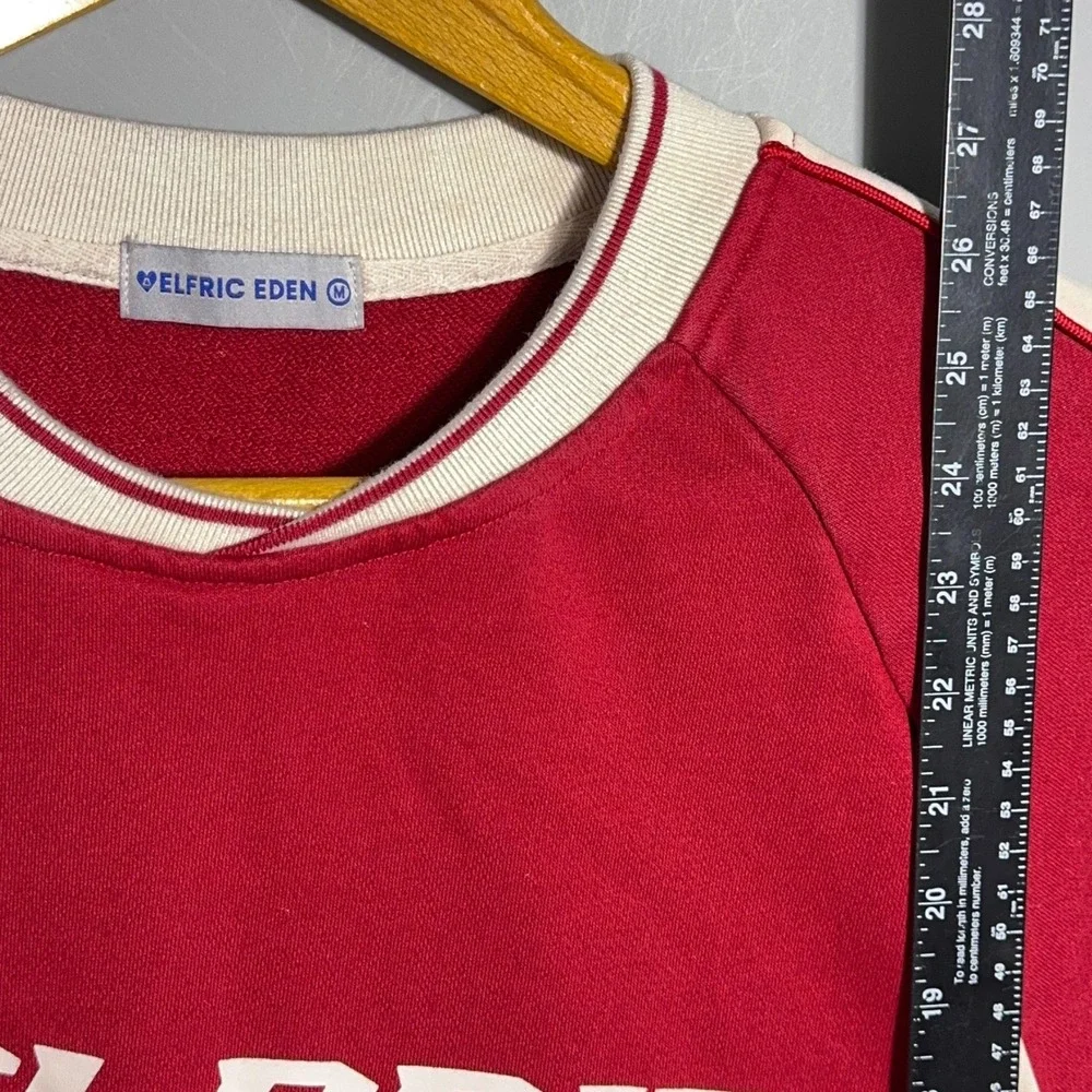 Aelfric Eden Oversized Sweatshirt Mens Size Medium Fleece Red Skate Surf Y2K - Picture 7 of 10